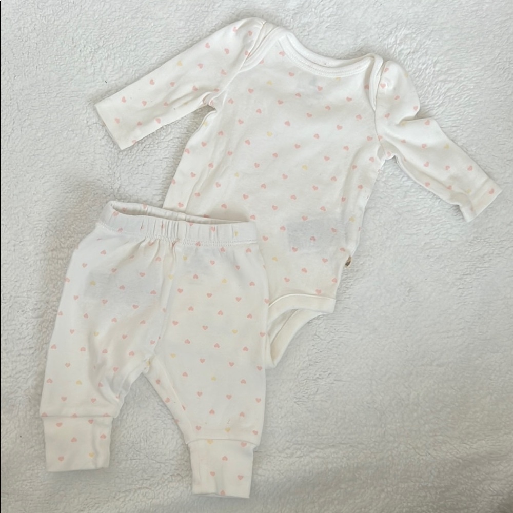 Baby White Long Sleeve Onesie and Pants Set